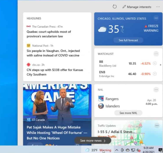 How To Turn Off The Msn News And Weather Feed From Taskbar In Windows