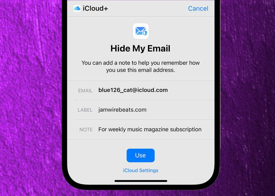 Скрыть email ios 15