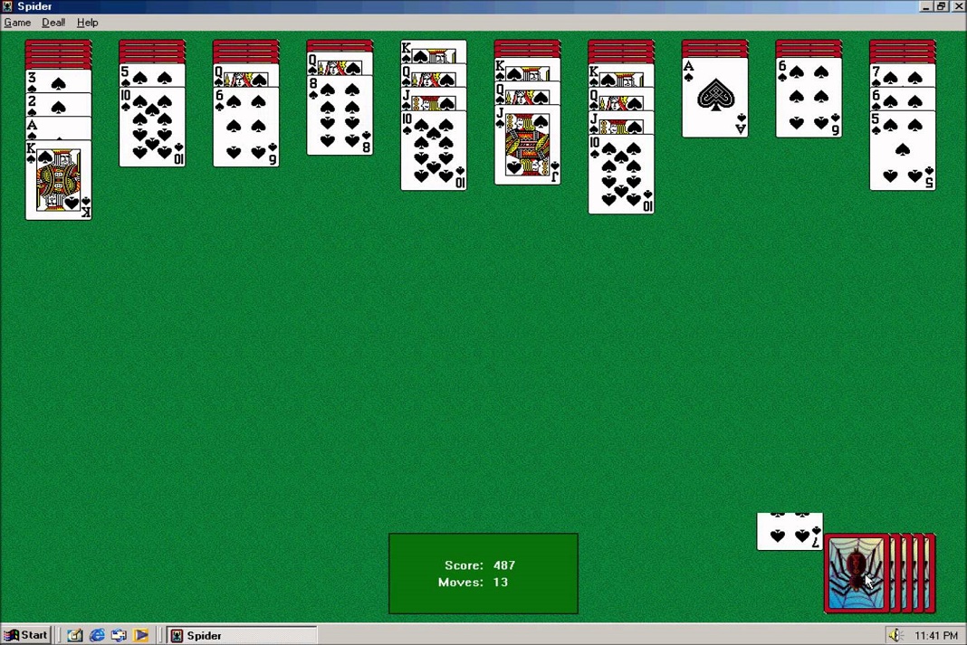 spider solitaire game free